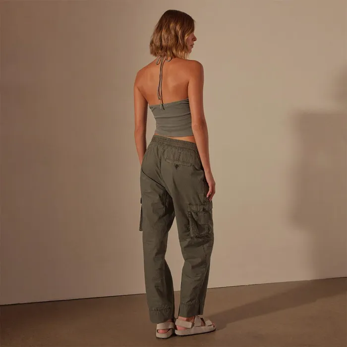 James Perse Tops Recycled Brushed Jersey Halter Neck Top Palm Pigment 8211 Women