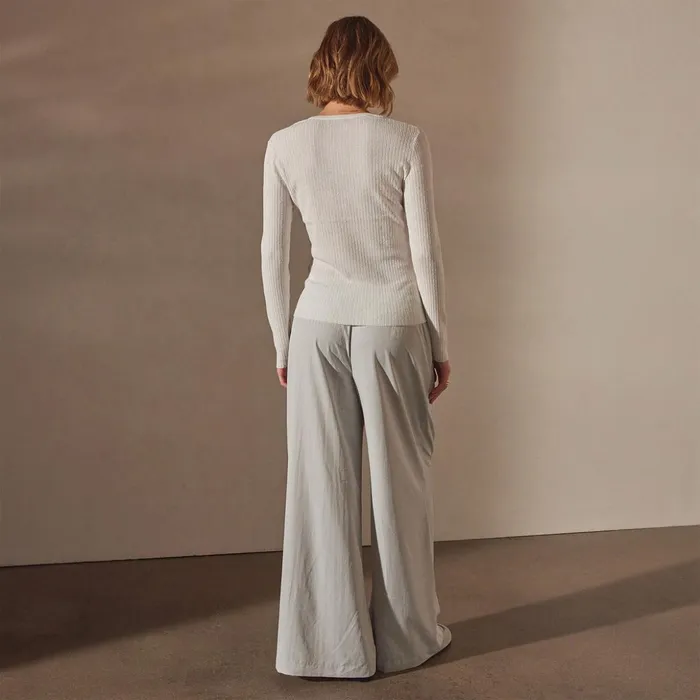 James Perse Tops Stretch Linen Ribbed U Neck White 8211 Women