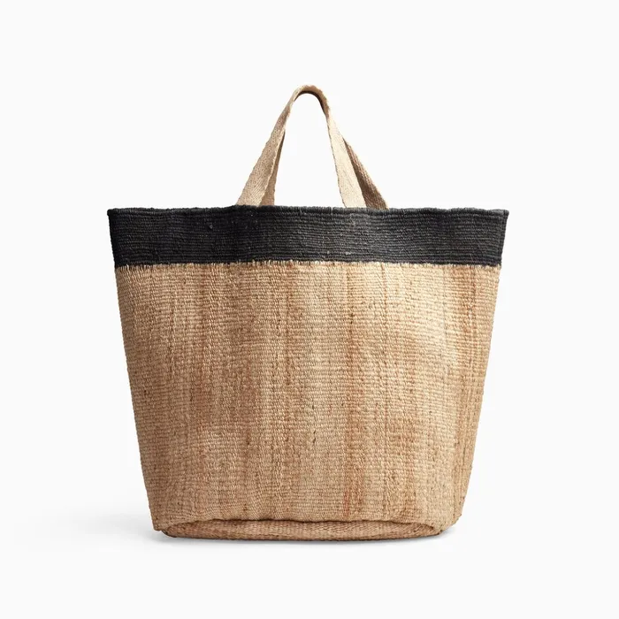 James Perse Tote Bags Playa Tipped Large Hemp Tote Naturalblack 8211 Men