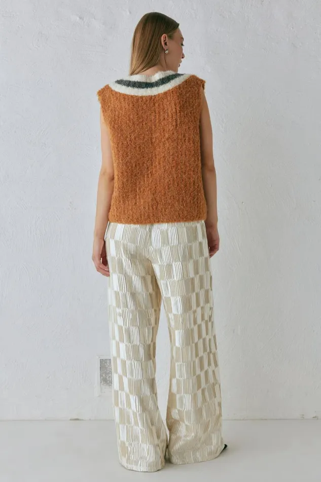 JumpersSweaters Women VRG GRL Macy Knit Vest Burnt Orange JumpersSweaters Women VRG GRL Macy Knit Vest Burnt Orange
