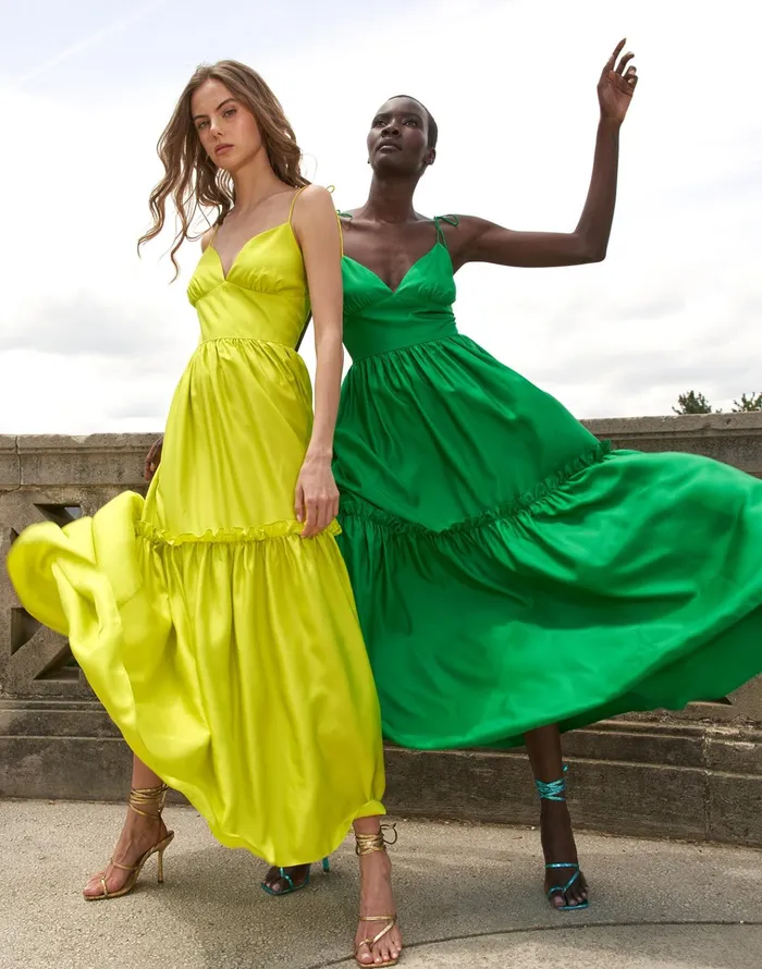 Kea Silk Dress 8211 Green Women Cynthia Rowley Dresses