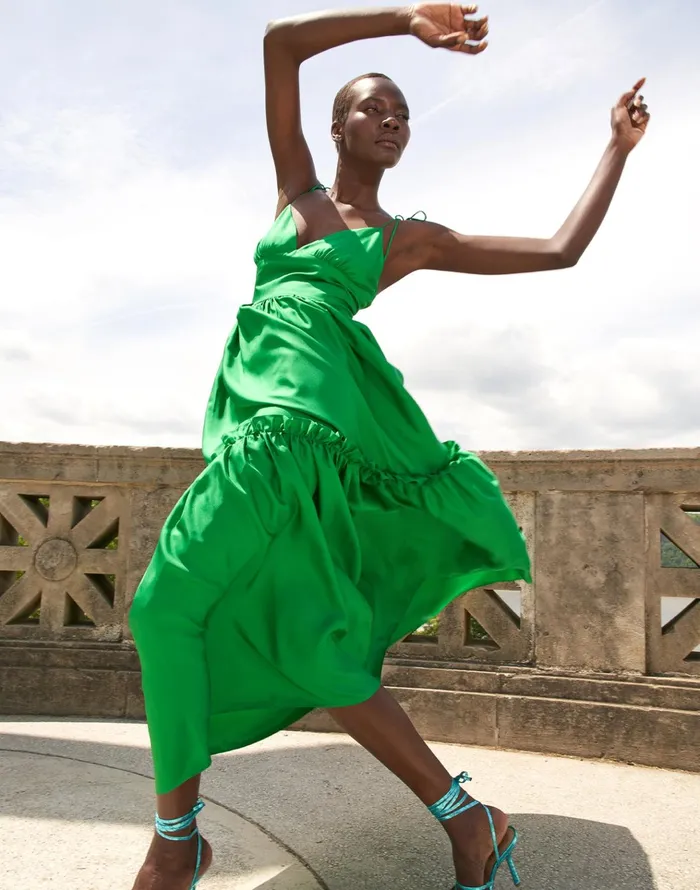 Kea Silk Dress 8211 Green Women Cynthia Rowley Dresses