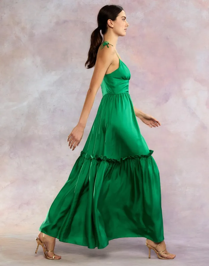Kea Silk Dress 8211 Green Women Cynthia Rowley Dresses