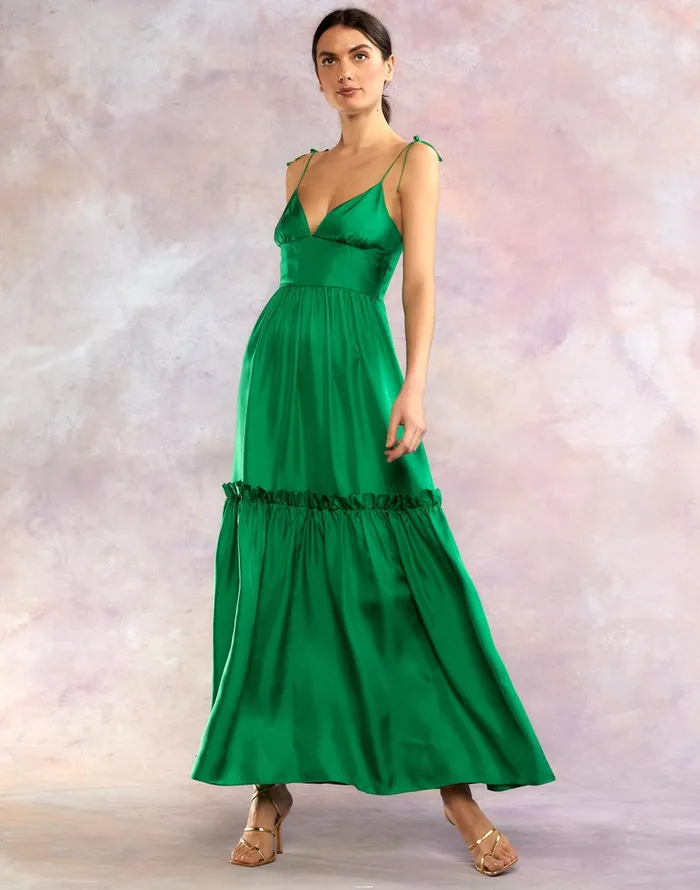 Kea Silk Dress 8211 Green Women Cynthia Rowley Dresses