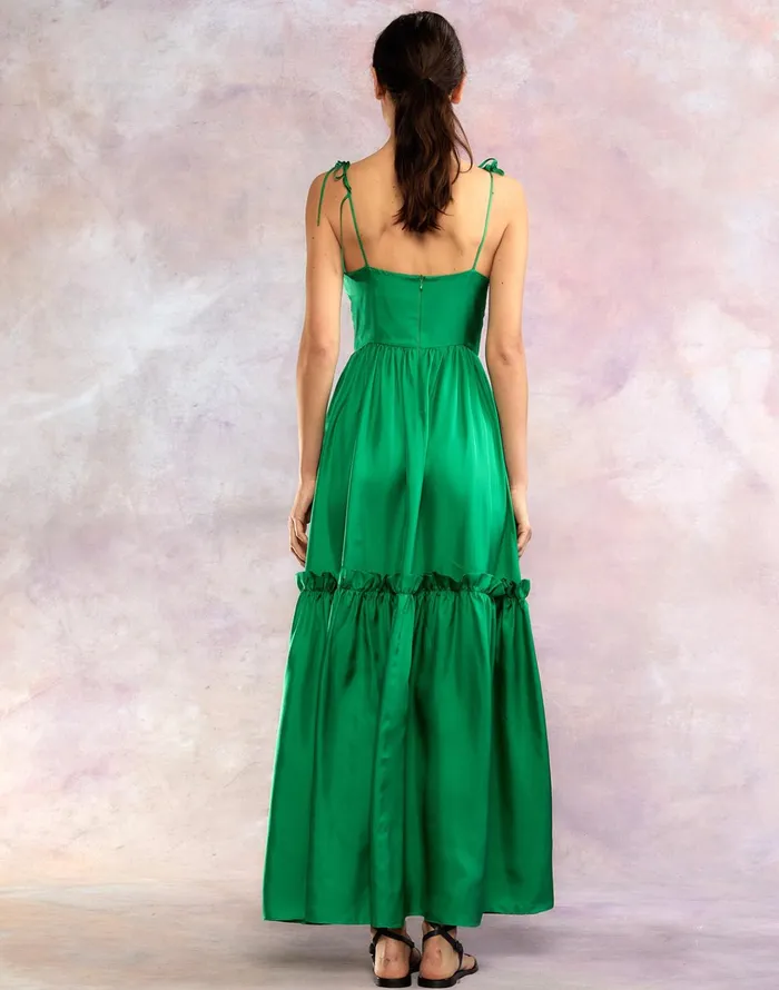 Kea Silk Dress 8211 Green Women Cynthia Rowley Dresses