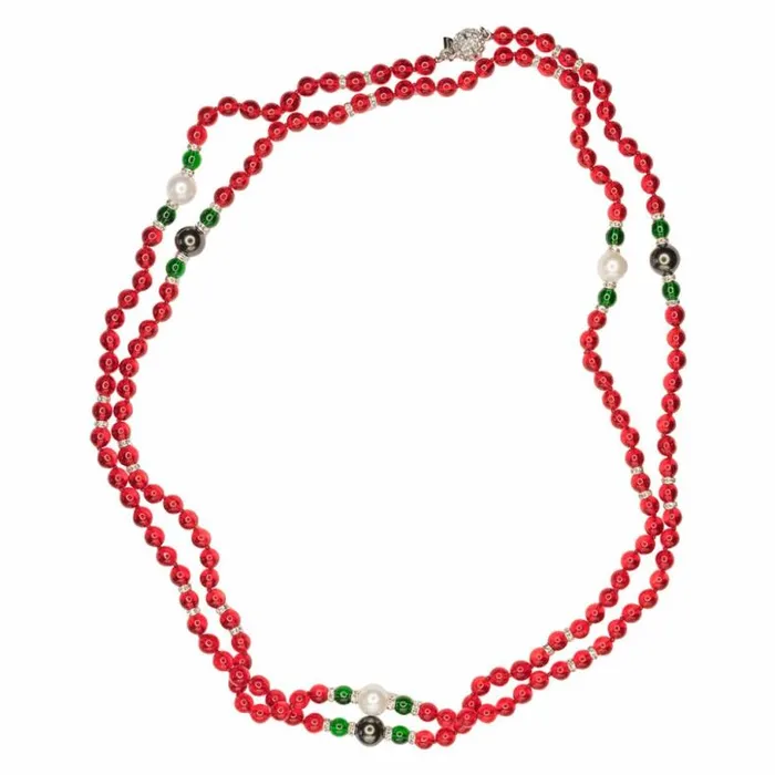 Kenneth Jay Lane Dark Color Gem Necklaces Women Ruby Stationed Necklace