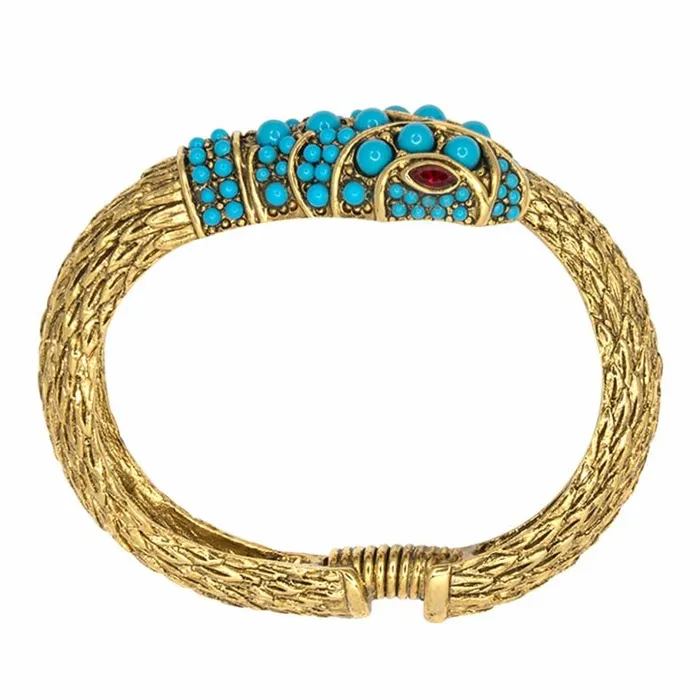Kenneth Jay Lane Light Color Bracelets Women Antique Gold Snake Bracelet