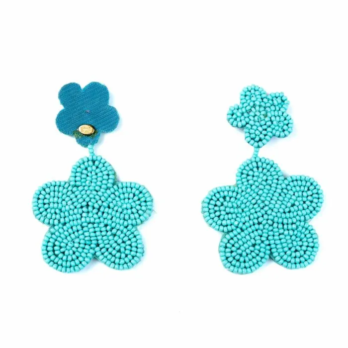 Kenneth Jay Lane Light Color Earrings Women Turquoise Bead Flower Earrings Kenneth Jay Lane Light Color Earrings Women Turquoise Bead Flower Earrings
