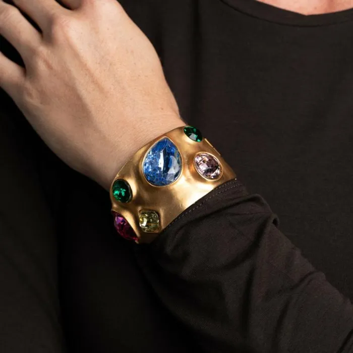 Kenneth Jay Lane Light Color Gem Bracelets Women Pastel Gemstone Cuff
