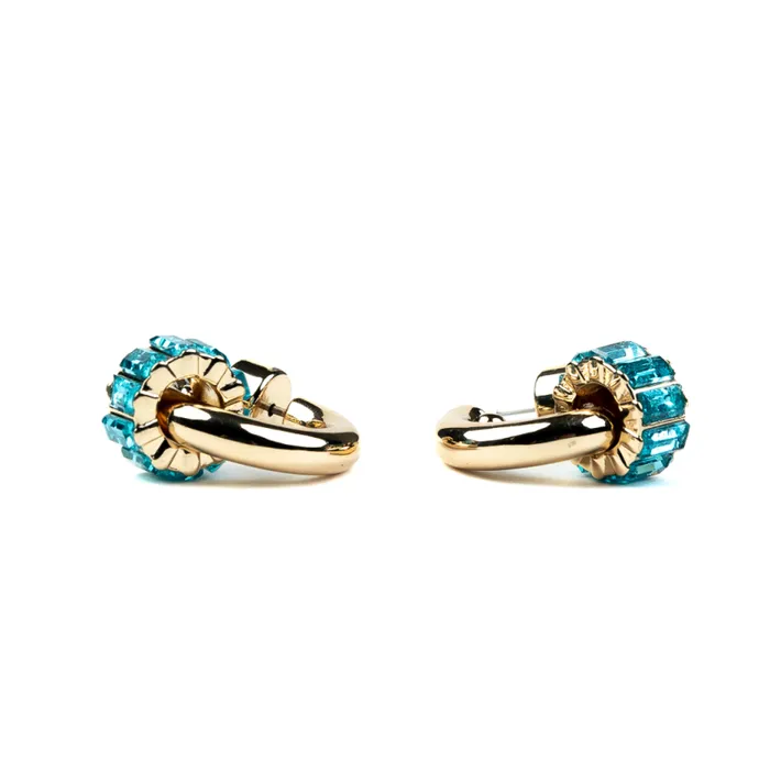 Kenneth Jay Lane Light Color Gem Earrings Women Gold Hoop Earring With Aqua Baguette Ring Kenneth Jay Lane Light Color Gem Earrings Women Gold Hoop Earring With Aqua Baguette Ring