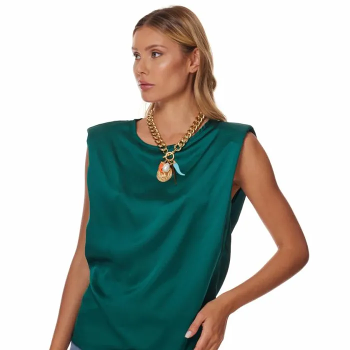 Kenneth Jay Lane Light Color Necklaces Women Gold Chain Charm Necklace
