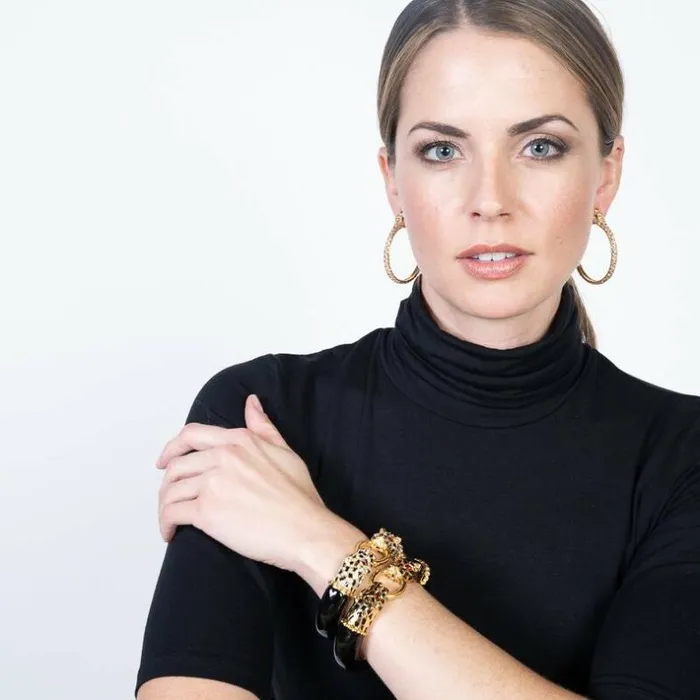 Kenneth Jay Lane Metallic Finish Earrings Women Gold And Crystal Pave Snake Hoop Pierced Earrings