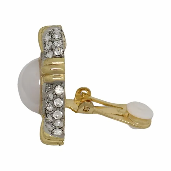 Kenneth Jay Lane Pearl Earrings Women Two Tone White Pearl Earring Kenneth Jay Lane Pearl Earrings Women Two Tone White Pearl Earring