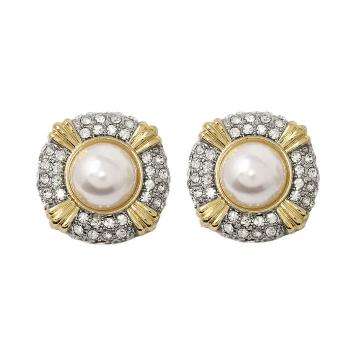 Kenneth Jay Lane Pearl Earrings Women Two Tone White Pearl Earring Kenneth Jay Lane Pearl Earrings Women Two Tone White Pearl Earring