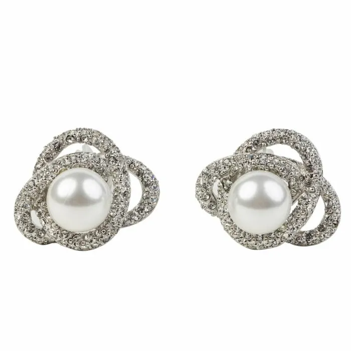 Kenneth Jay Lane Pearl Earrings Women White Pearl Center Clip Earring