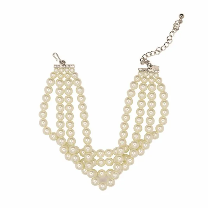 Kenneth Jay Lane Pearl Necklaces Women Four Row Pearl Choker