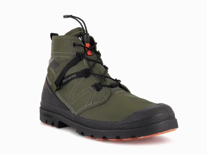 Kids Boots PALLADIUM PAMPA TRAVEL LITE WATERPROOF Olive Night Kids Boots PALLADIUM PAMPA TRAVEL LITE WATERPROOF Olive Night