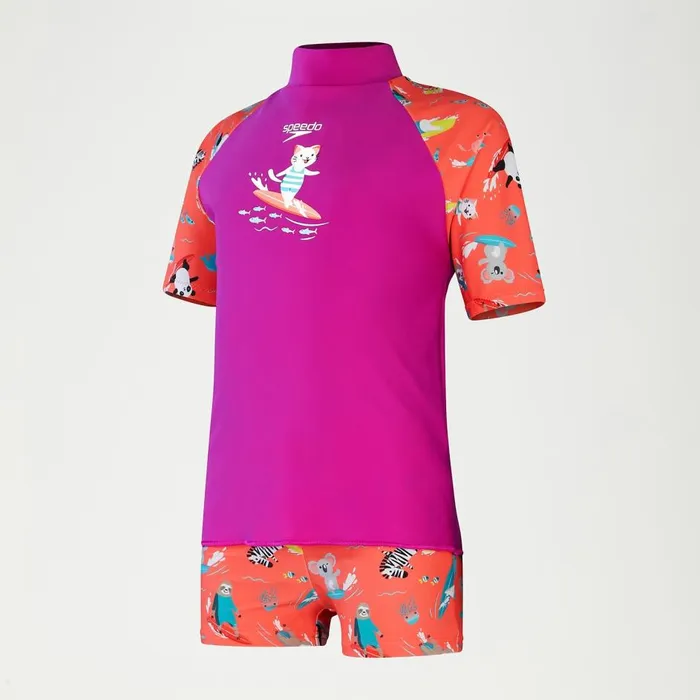 Kids Girl039s Rash Vests Speedo Infant Girls039 Short Sleeve Rash Top Set Purple Kids Girl039s Rash Vests Speedo Infant Girls039 Short Sleeve Rash Top Set Purple