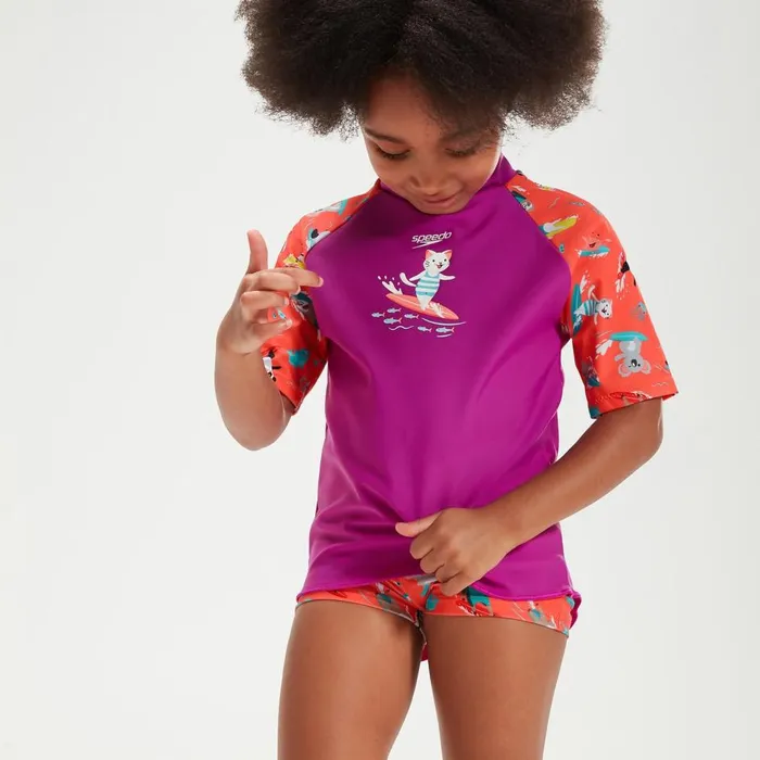 Kids Girl039s Rash Vests Speedo Infant Girls039 Short Sleeve Rash Top Set Purple Kids Girl039s Rash Vests Speedo Infant Girls039 Short Sleeve Rash Top Set Purple