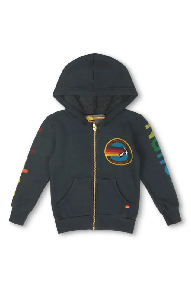 Kids Hoodies Aviator Nation Malibu Zip Hoodie 8211 Charcoal