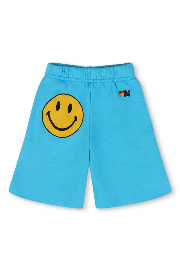 Kids Shorts Aviator Nation Smiley Sweatshorts 8211 Neon Blue