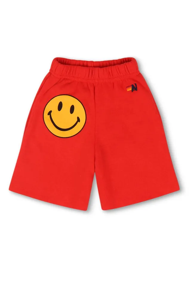 Kids Shorts Aviator Nation Smiley Sweatshorts 8211 Red