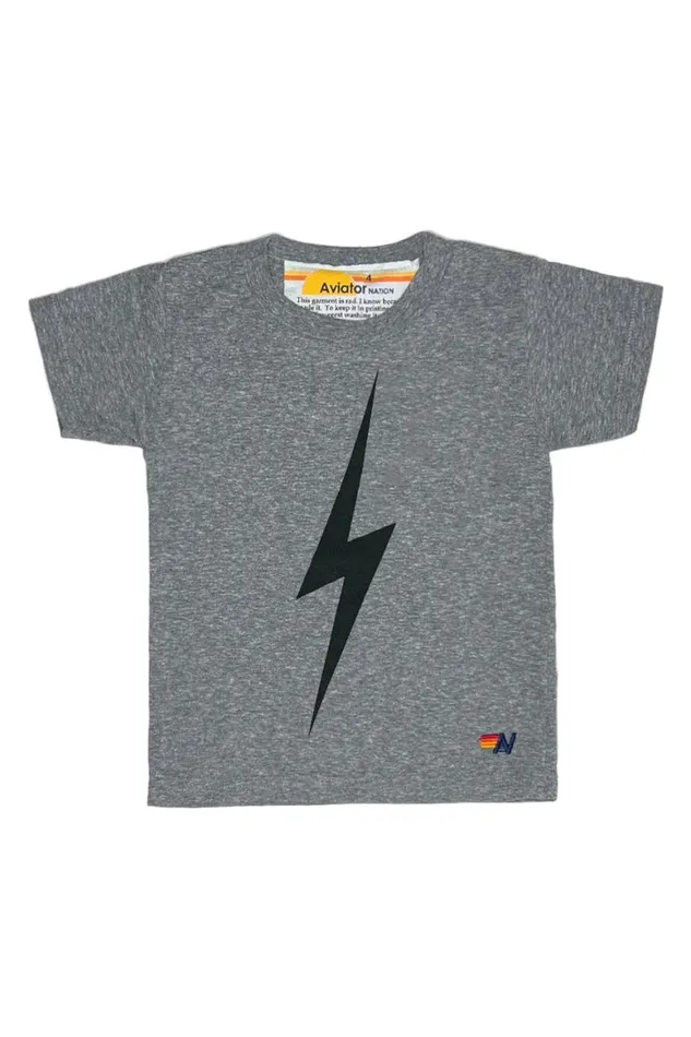 Kids Tees Aviator Nation Bolt Tee 8211 Heather Grey
