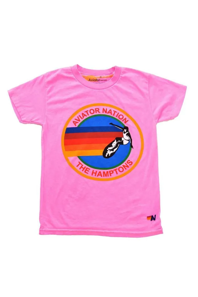 Kids Tees Aviator Nation Hamptons Tee 8211 Neon Pink