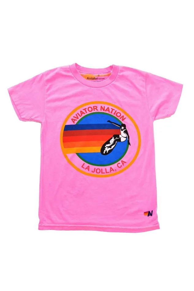 Kids Tees Aviator Nation La Jolla Tee 8211 Neon Pink