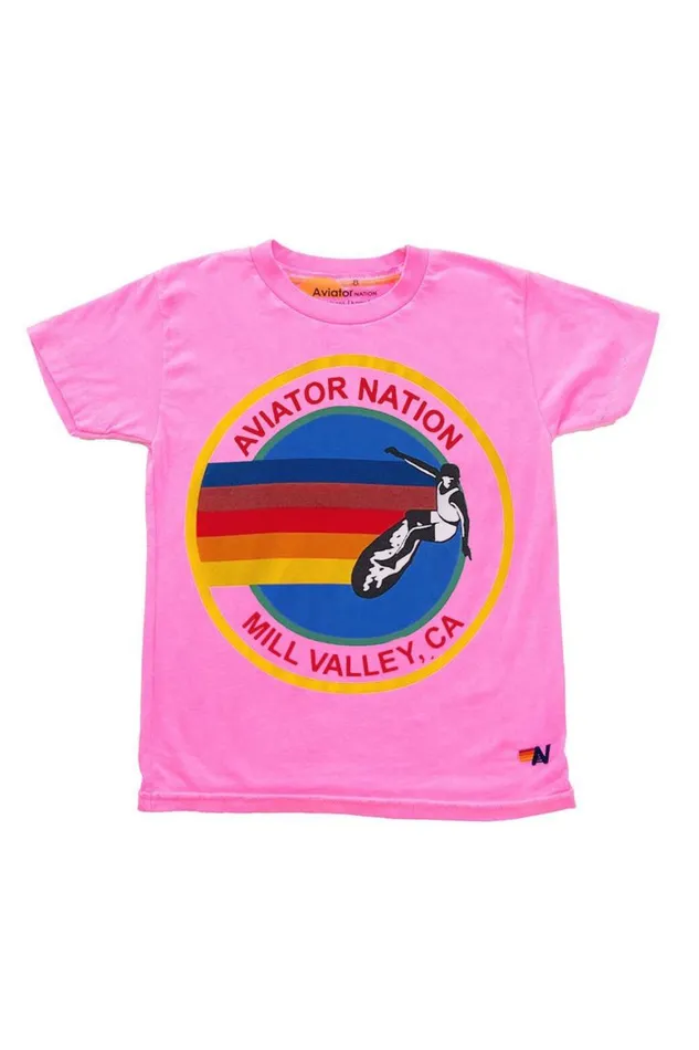 Kids Tees Aviator Nation Mill Valley Tee 8211 Neon Pink