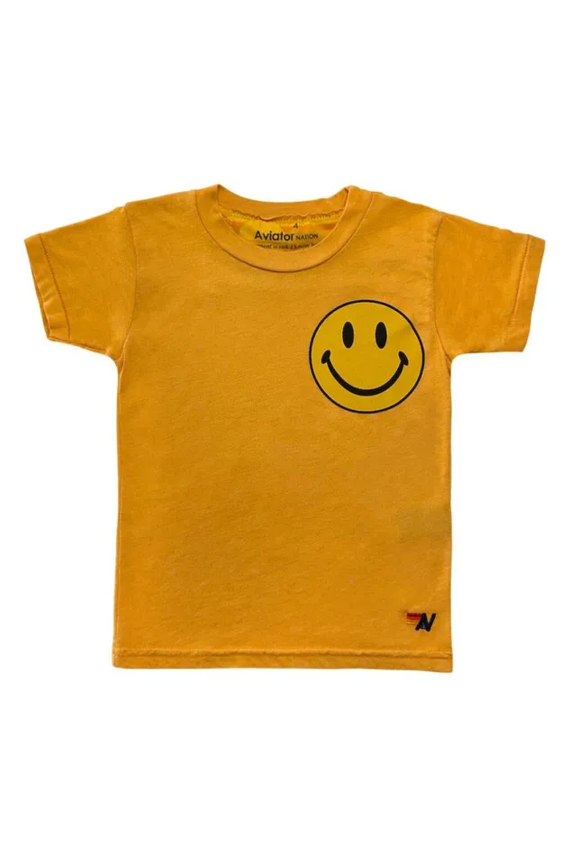Kids Tees Aviator Nation Smiley 2 Tee 8211 Gold
