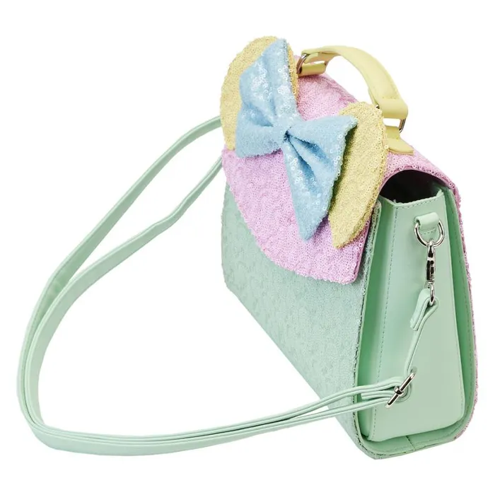 Limited Edition Exclusive 8211 Minnie Mouse Pastel Sequin Crossbody Bag Unisex Loungefly Crossbody Bags