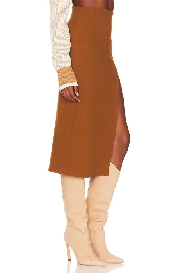 Liv Midi Skirt Latte Brown Women Lovers and Friends Skirts