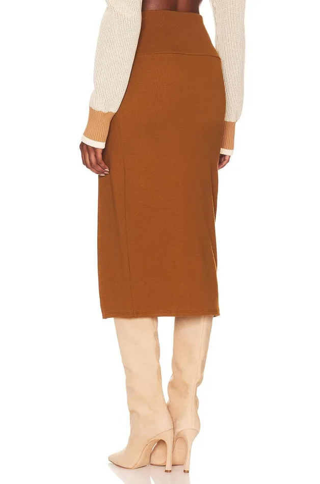 Liv Midi Skirt Latte Brown Women Lovers and Friends Skirts