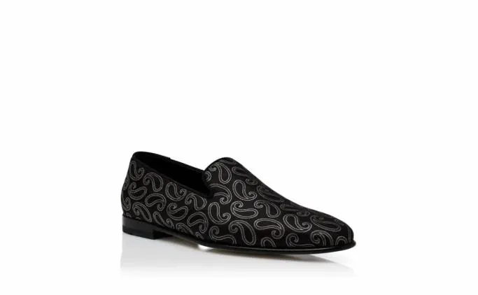 Loafers Men Manolo Blahnik MARIOBlack Silk Jacquard Loafers Loafers Men Manolo Blahnik MARIOBlack Silk Jacquard Loafers