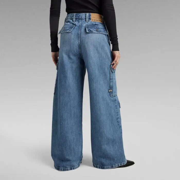 Loose Women GStar RAW Mega Cargo Denim Jeans Faded Waterfront