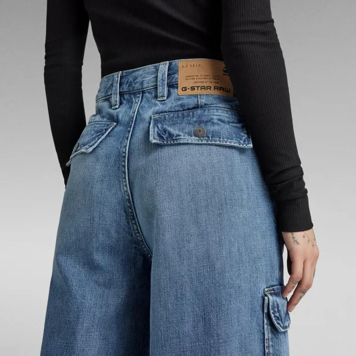 Loose Women GStar RAW Mega Cargo Denim Jeans Faded Waterfront