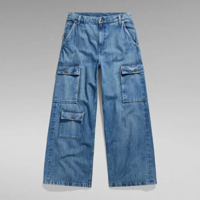 Loose Women GStar RAW Mega Cargo Denim Jeans Faded Waterfront
