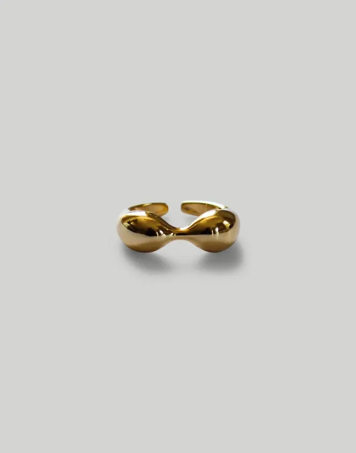 Madewell Abcrete and Co Chunky Bean Adjustable Ring Gold Women Jewelry
