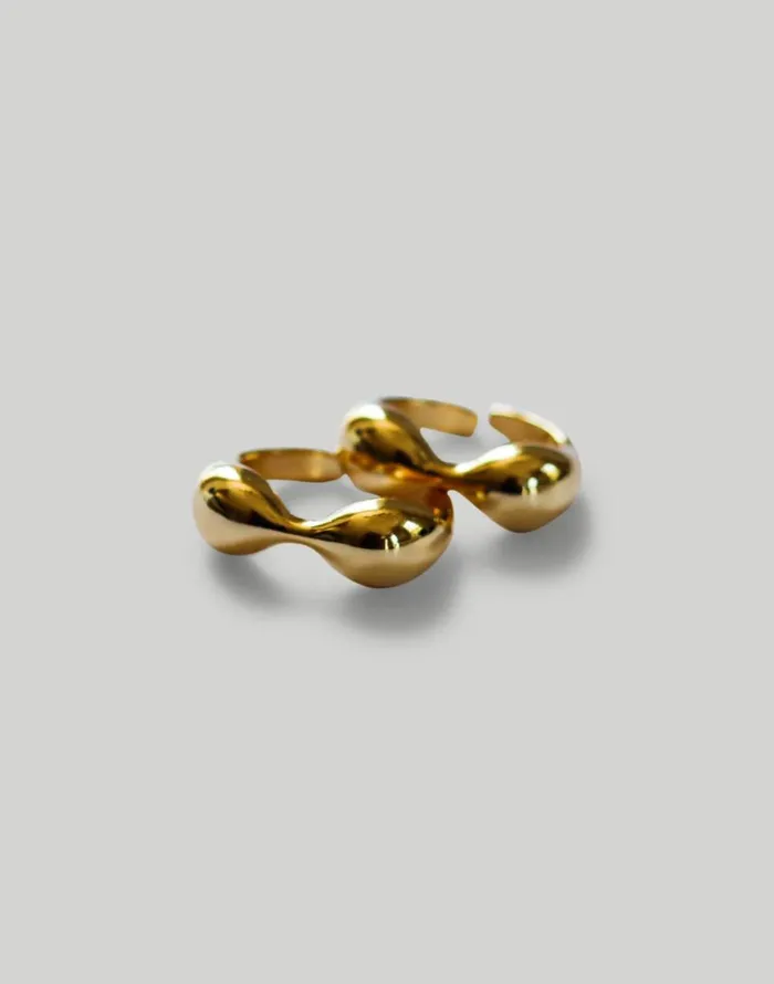 Madewell Abcrete and Co Chunky Bean Adjustable Ring Gold Women Jewelry