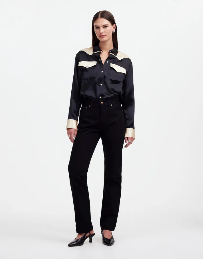 Madewell Alexa Chung For Madewell HighRise Straight Jean In Outridge Wash Outridge Wash Women Jeans