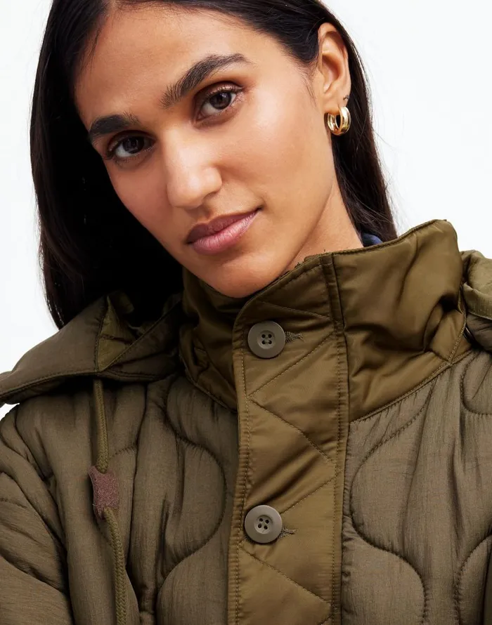 Madewell Alpha Industries M65 Fishtail Parka Jacket Green Women Coats Jackets