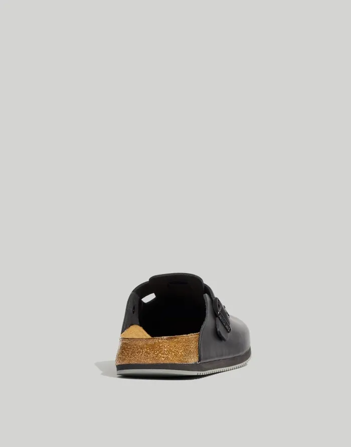 Madewell Birkenstock Boston Grip Leather Clogs Black Men Sandals