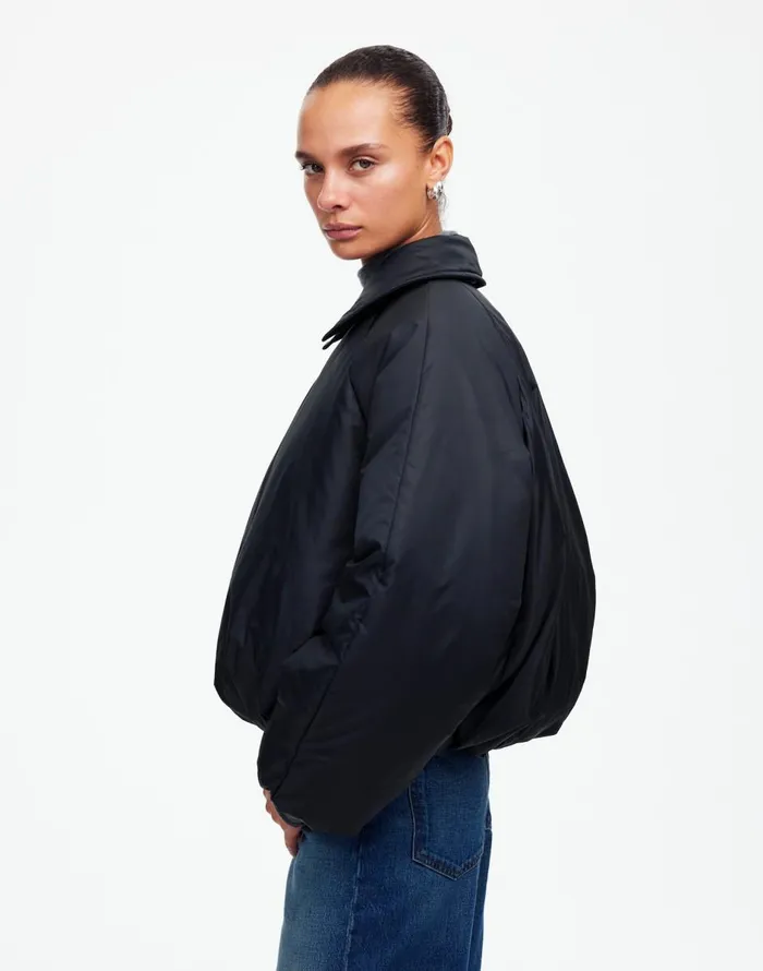 Madewell Bomber Puffer Jacket Mills Black Women Coats Jackets