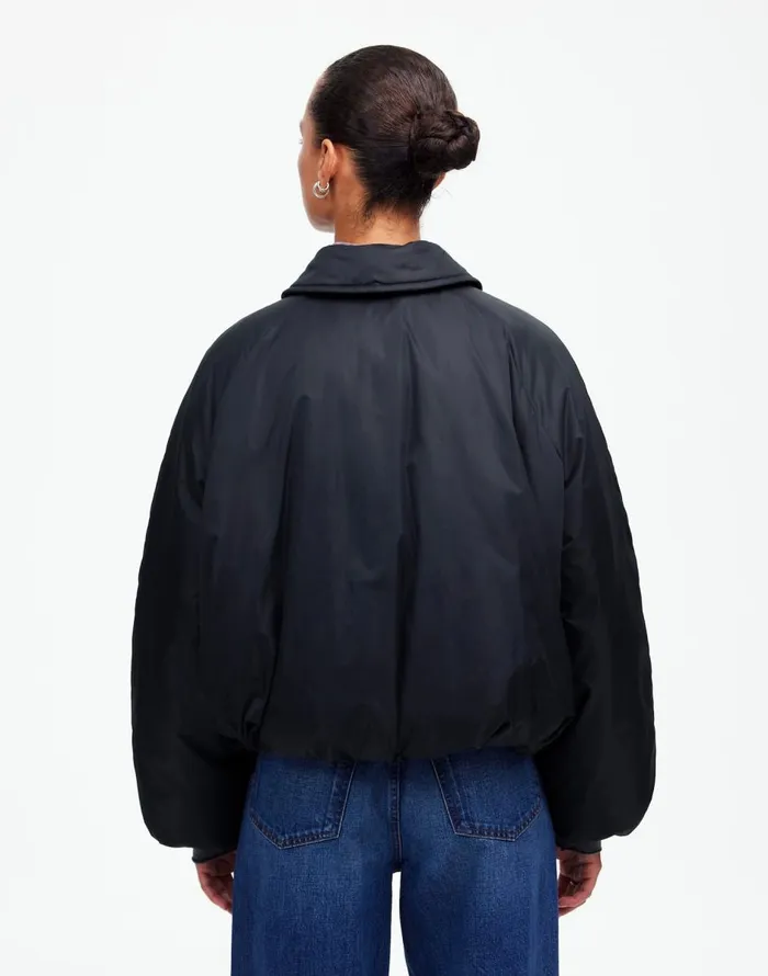 Madewell Bomber Puffer Jacket Mills Black Women Coats Jackets