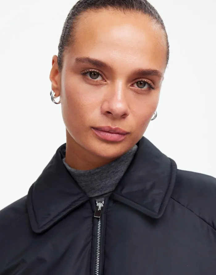Madewell Bomber Puffer Jacket Mills Black Women Coats Jackets