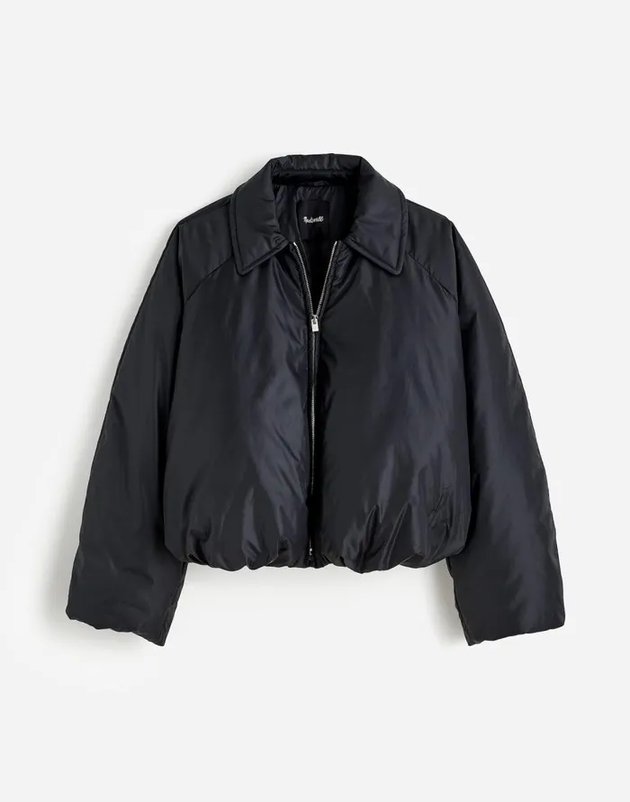 Madewell Bomber Puffer Jacket Mills Black Women Coats Jackets