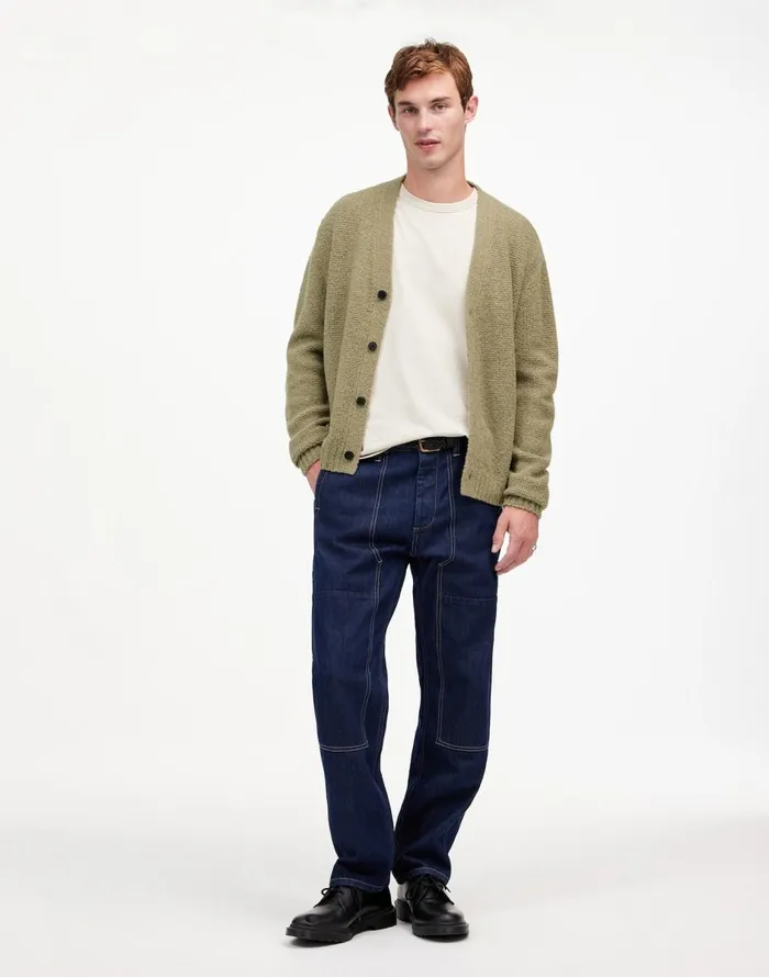 Madewell Boucl Cardigan Sweater Faded Surplus Men Sweaters