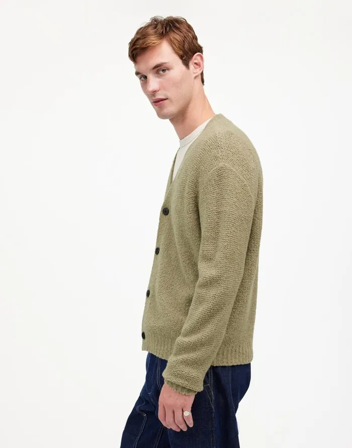 Madewell Boucl Cardigan Sweater Faded Surplus Men Sweaters