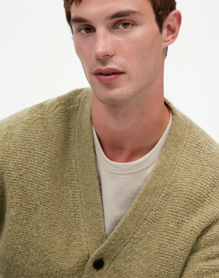 Madewell Boucl Cardigan Sweater Faded Surplus Men Sweaters